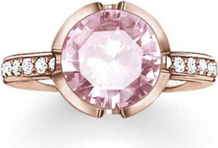 Immagine prodotto Thomas Sabo Anello con zirconi rosa placcato oro TR2037-633-9 (54, 925 Argento)