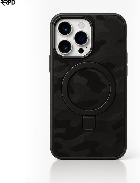 Produktbild RPD iPhone 16 - Magsafe Standetui mit camouflage Muster schwarz (Apple iPhone 16)