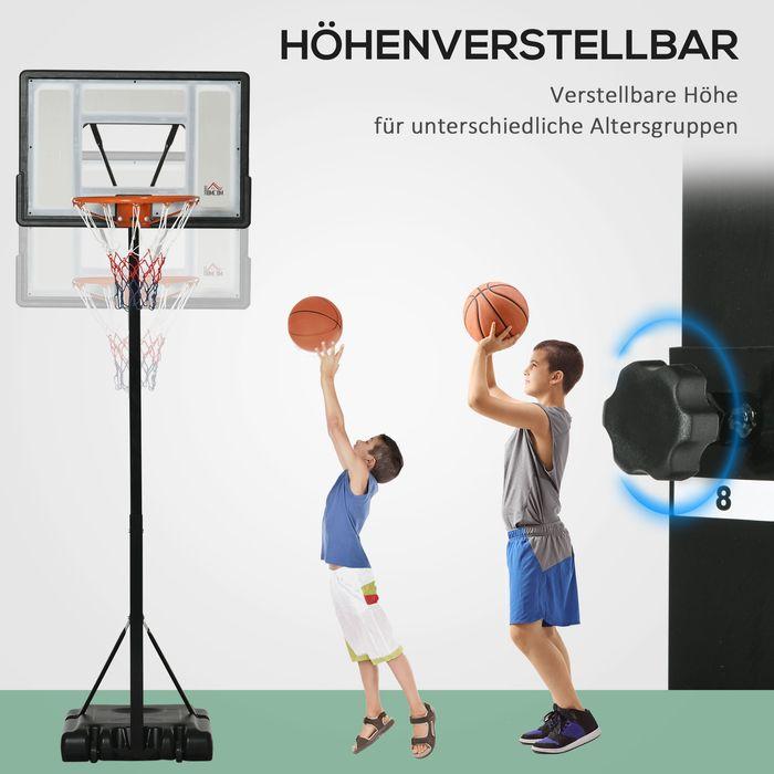 Actual product image Swisshandel24 Basketball stand with wheels rollable 260-310 cm height-adjustable basketball hoop with stand