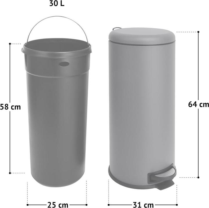 Produktbild Svita T30 Mülleimer, Grau (30 l)