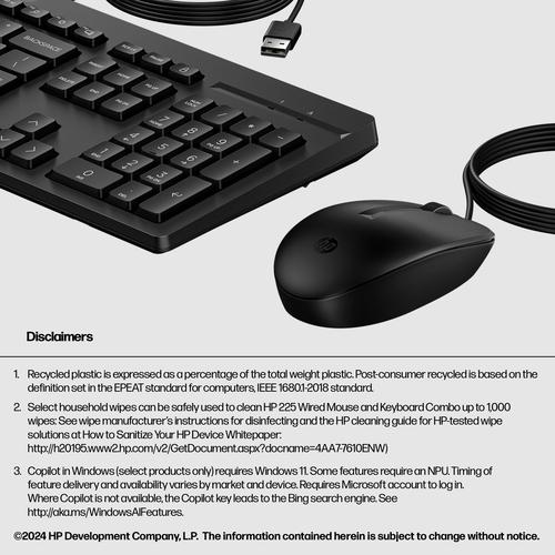 HP 225 Wired Mouse and KB G2 CH buy at Digitec