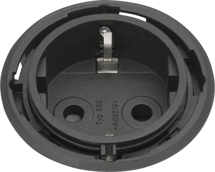 Evoline One socket outlet without cover ring ø 59mm with angled plug plastic black