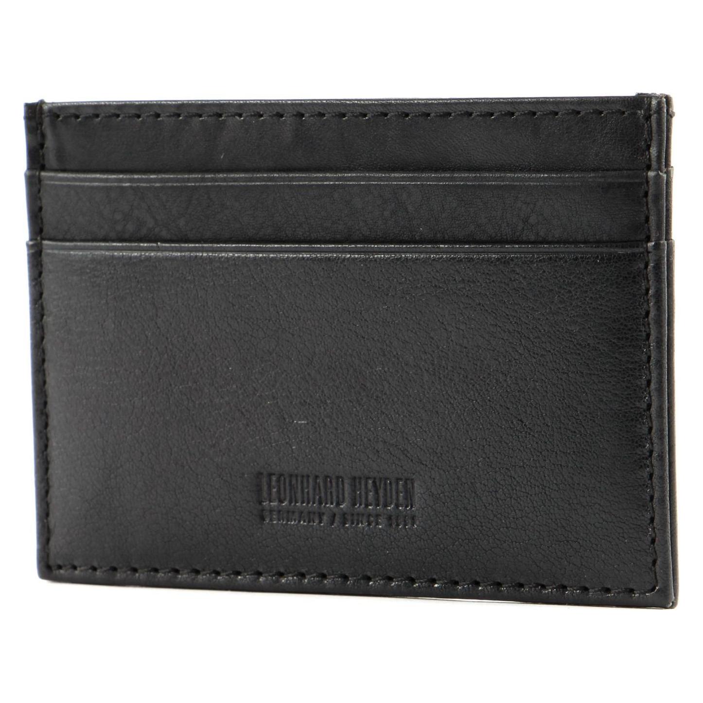 Leonhard Heyden, Herren, Portemonnaie, Roma Kreditkartenetui Leder 10 Cm, Schwarz