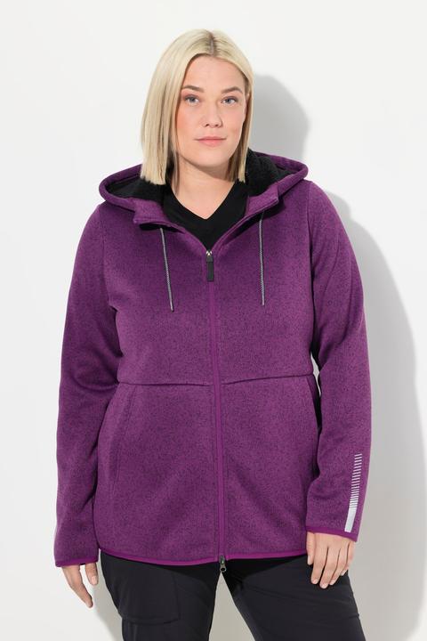 Produktbild Ulla Popken Strickfleece-Jacke, Teddyfleece, 2-Wege-Zipper, Reflektor (42, 44)