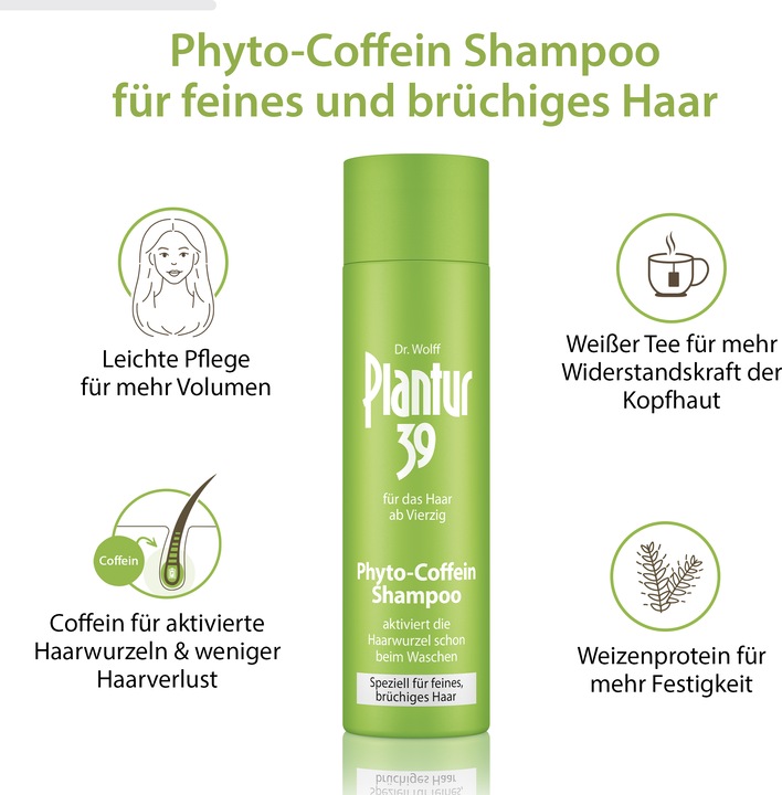 Image du produit Plantur 39 Shampooing phyto-caféiné (250 ml, Shampoing liquide)
