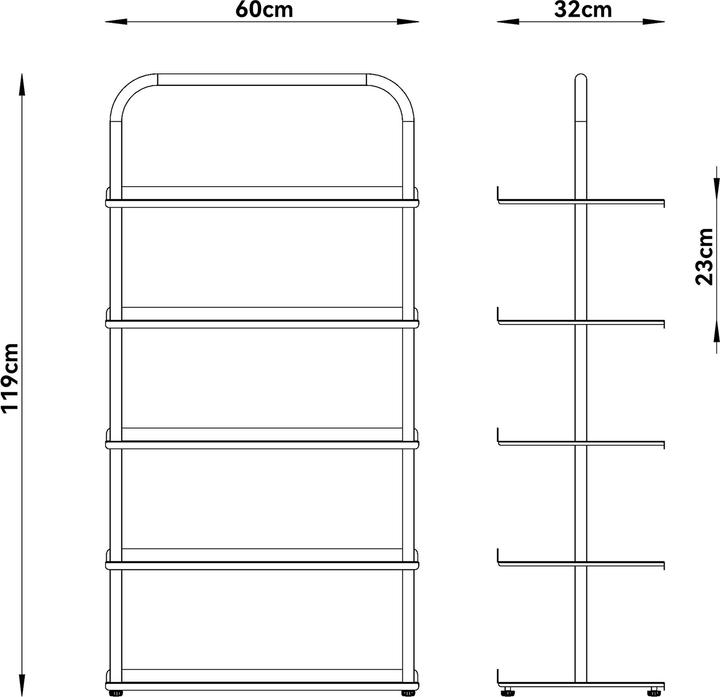 Image du produit En.Casa Schuhregal Poytya Stahl 119x60x32 cm Anthrazit