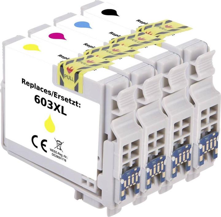 Produktbild Renkforce Tinte Kombi-Pack ersetzt Epson 603 (C13T03U545) Kompatibel Schwarz, C (M, C, Y, BK)
