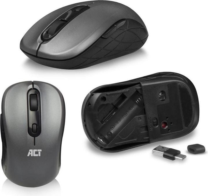 Immagine prodotto Set tastiera e mouse wireless, ricevitore combinato USB-C/USB-A (layout Qwerty/US) (Ing. Int., Cablato)