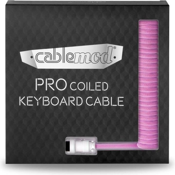 Immagine prodotto CableMod Pro Coiled Keyboard Cable USB-C to USB Type A, Strawberry Cream (1.50 m, USB 2.0)