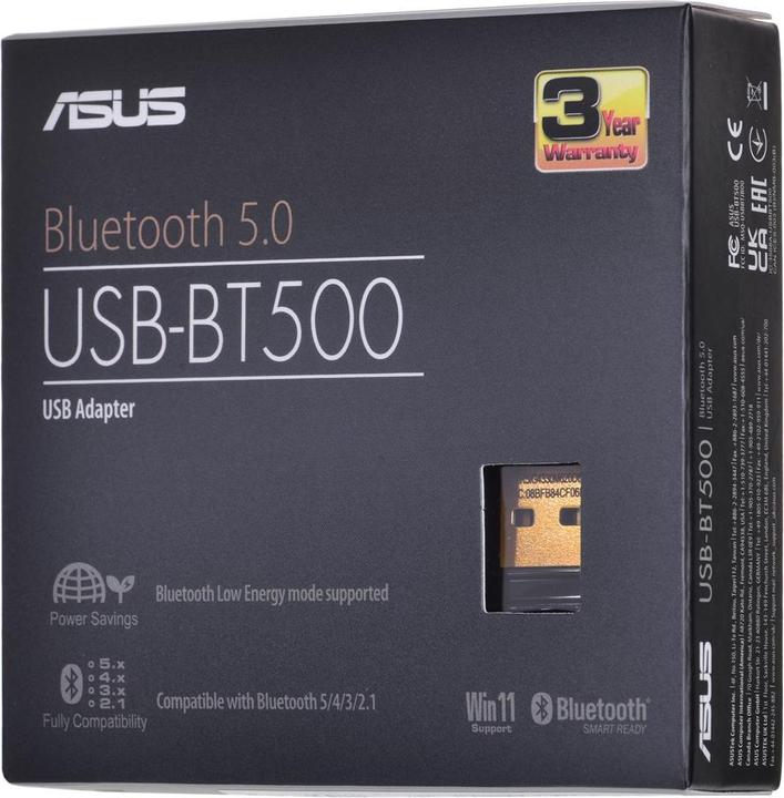 Actual product image ASUS USB Bluetooth Adapter USB-BT500 (Transmitter & Receiver)