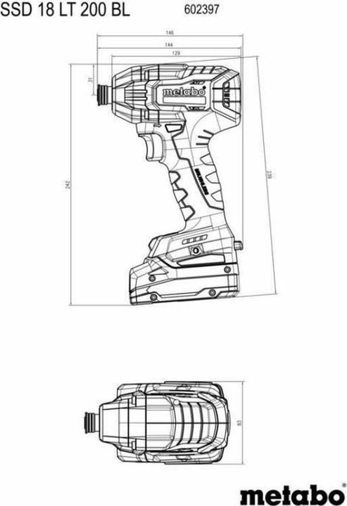 Produktbild Metabo SSD 18 LT 200 BL (Akkubetrieb)