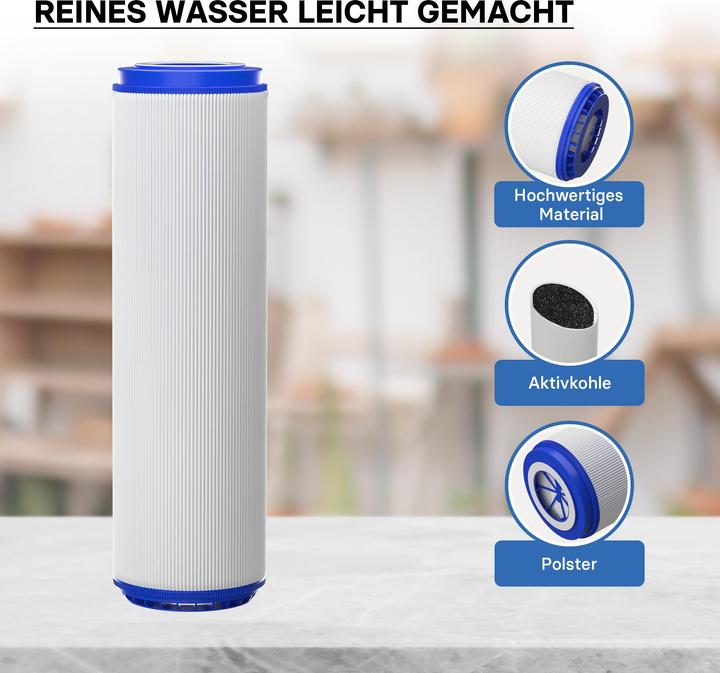 Actual product image Naturewater 10Inch – 254mm 5µ Activated Carbon Granular Filter Insert UDF-10A