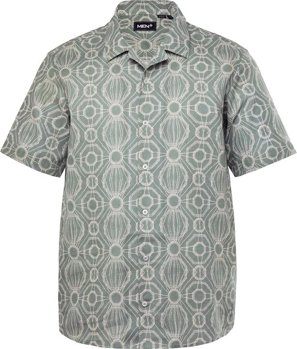 Immagine prodotto Men+ Leinenmix-Hemd, Halbarm, Alloverprint, Cubakragen, Cuba Fit (3XL)