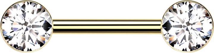 Immagine prodotto Star Piercing Barbell Threadless placcato oro con due semisfere di cristallo placcato oro argento (senza ottone, Titanio)