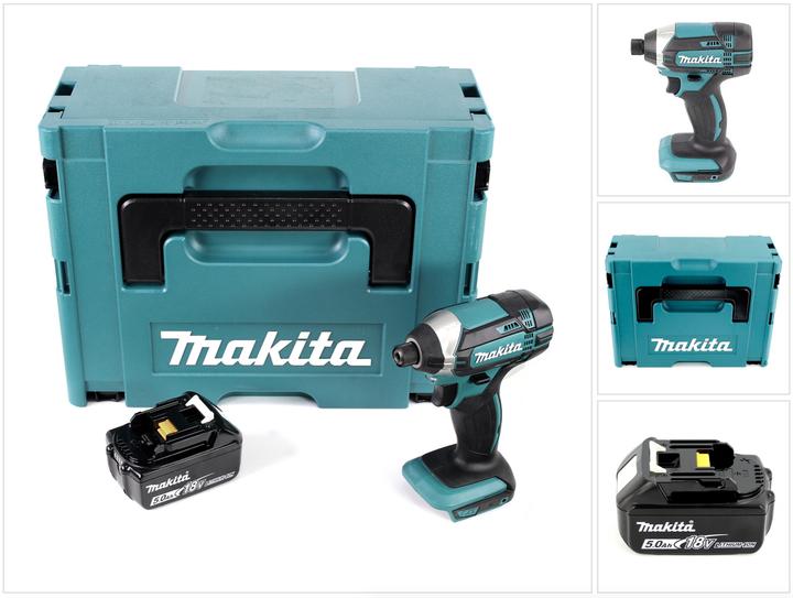 Actual product image Makita DTD 152 T1J 18 V Li-Ion Cordless Impact Driver + Makpac Case + 1 x Battery BL 1850 5,0 Ah - w (Rechargeable battery operated)