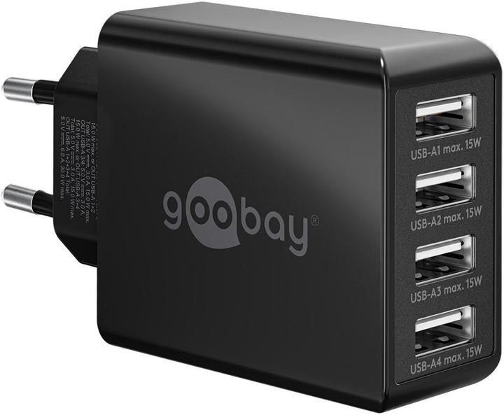Goobay 4 Port USB A charger (30 W, 4 ports)