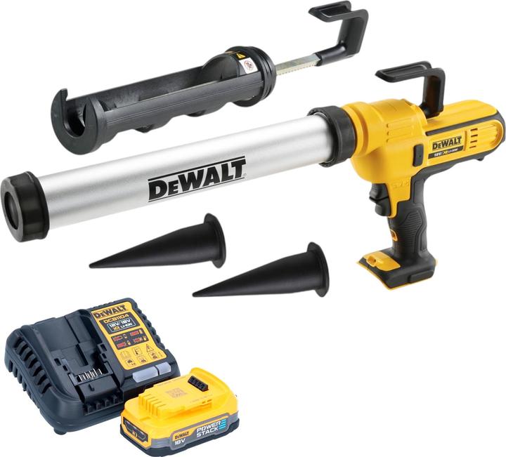 Image du produit DeWalt DCE 581 E1K Pistolet à cartouche sans fil 18 V 310 ml + 1x batterie Powerstack 1,7 Ah + chargeur +