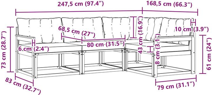 Produktbild vidaXL Outdoor-Sofa