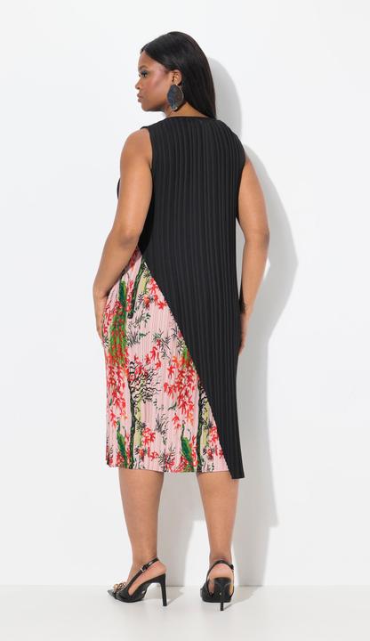 Image du produit Ulla Popken Robe midi plissée, sans manches, effet de superposition et décolleté rond (58)
