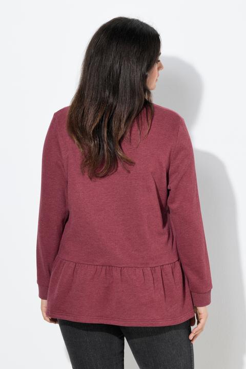 Produktbild Ulla Popken Sweatshirt, Volantsaum, A-Linie, Rundhals, Langarm (62)
