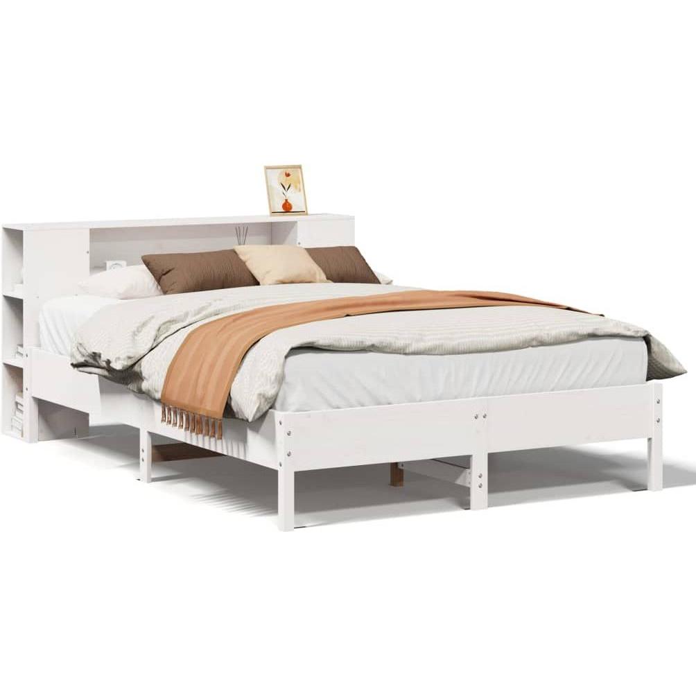 VidaXL, Bett, Bett mit Regal ohne Matratze Kiefer (140 x 190 cm)