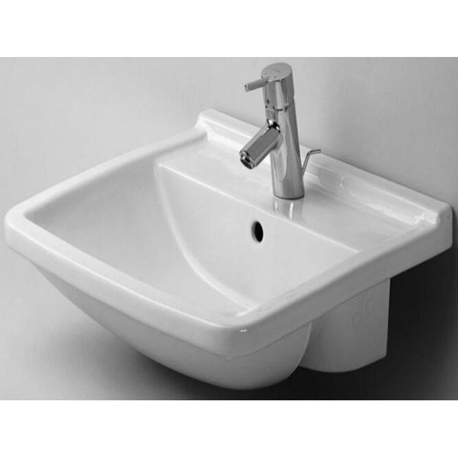 Thumbnail - Duravit, Waschbecken, Halbeinbauwaschtisch STARCK 3 m ÜL HLB 550x460mm 1 Hahnloch weiss WG (460 mm, 550 mm)