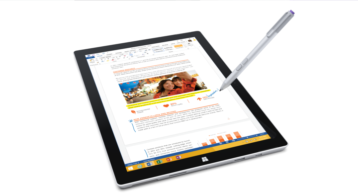 Produktbild Microsoft Surface Pro 3, 512GB SSD (12", Intel Core i7-4650U, 8 GB, 512 GB)