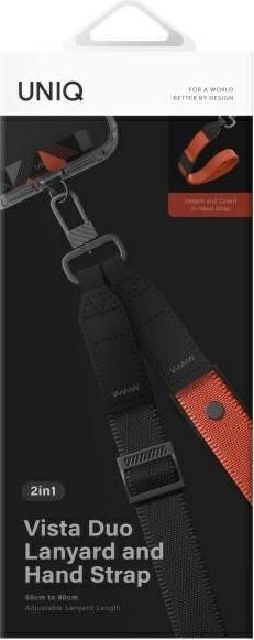 Actual product image Uniq Vista Universal phone lanyard 2in1 charcoal amber