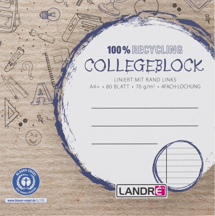 Actual product image Landré Recycling A4+ spiral notebook (A4, A4+, Lined)