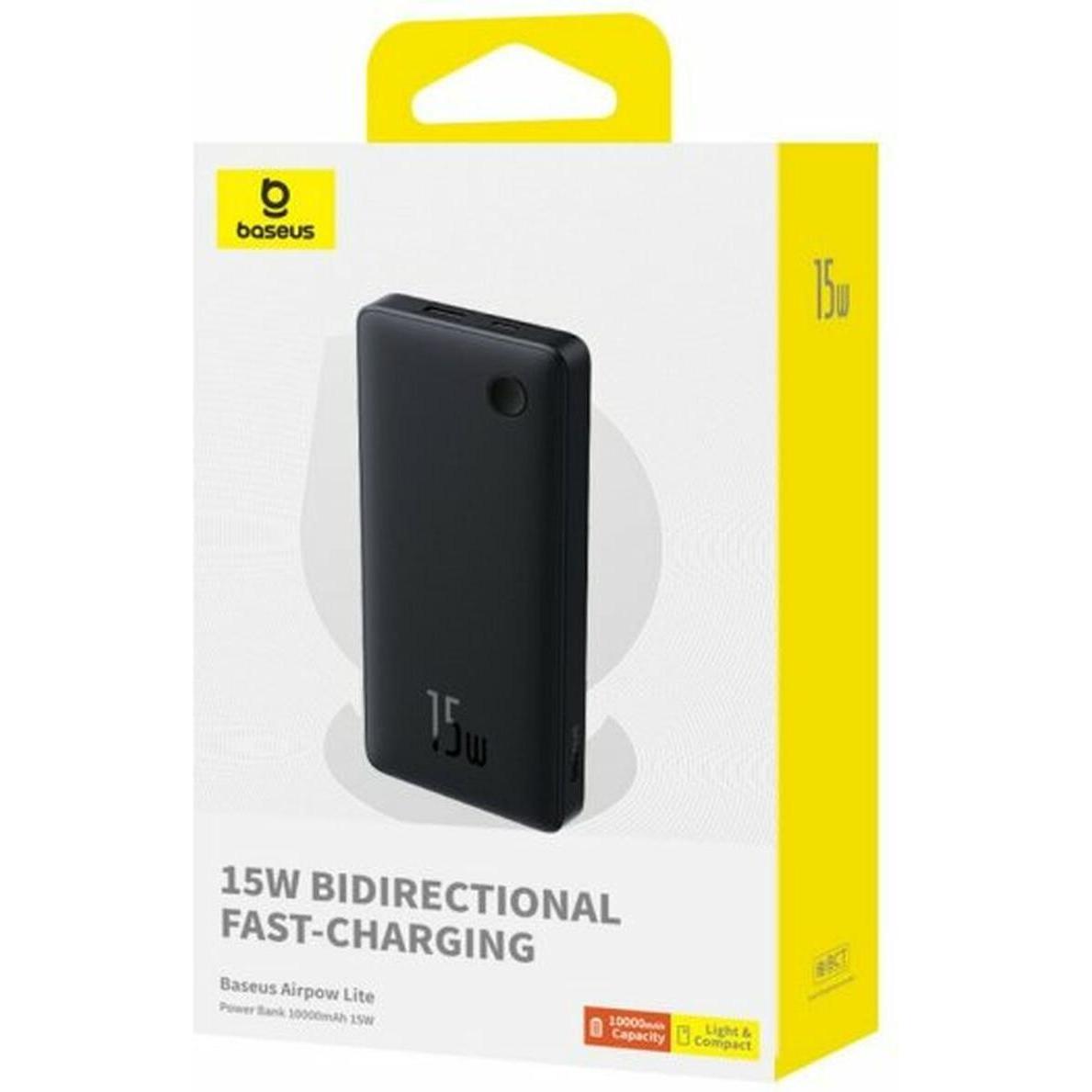 Thumbnail - Baseus P10067500123-00 (10000 mAh, 15 W), Powerbank, Schwarz