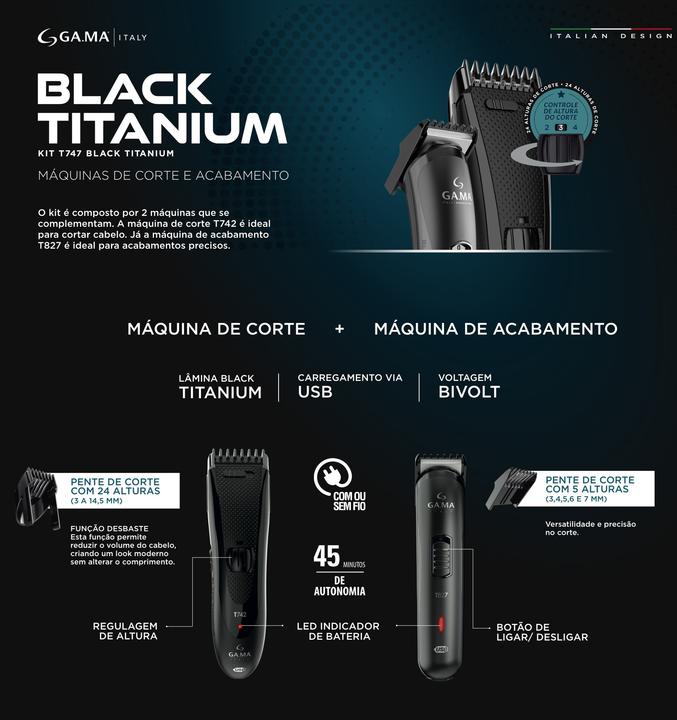Produktbild GAMA Clipper Set Black Titanium T747