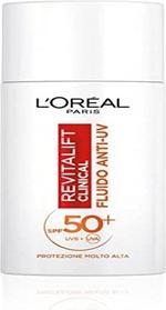 Produktbild L'Oréal Paris Revitalift Clinical Anti-UV Fluid SPF 50+ mit Vitamin C Antioxidans 50ml (Sonnencreme, SPF 50+, 50 ml)