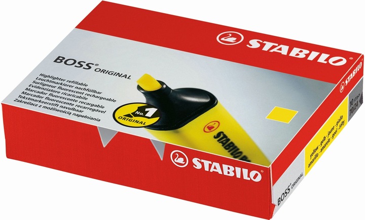 Produktbild STABILO BOSS ORIGINAL Textmarker (Gelb, 5 mm, 10 x)