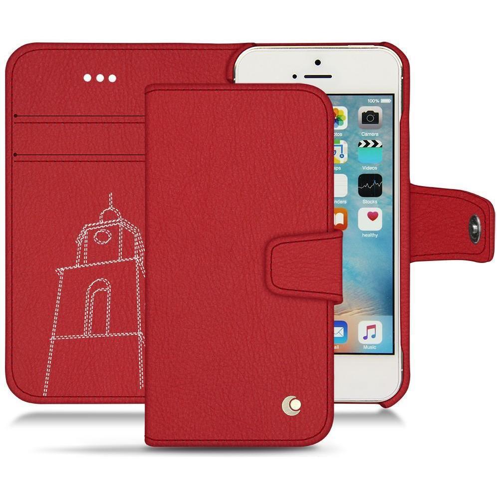 Noreve Lederschutzhülle Wallet (Apple iPhone SE), Smartphone Hülle, Rot