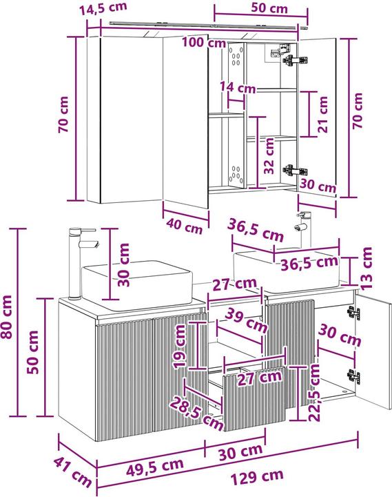 Produktbild vidaXL Badezimmerschrank