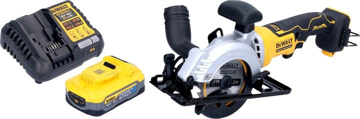 Produktbild DeWalt DCS 571 H1 Akku Handkreissäge 18 V 115 mm Brushless + 1x Powerstack Akku 5,0 Ah + Ladegerät