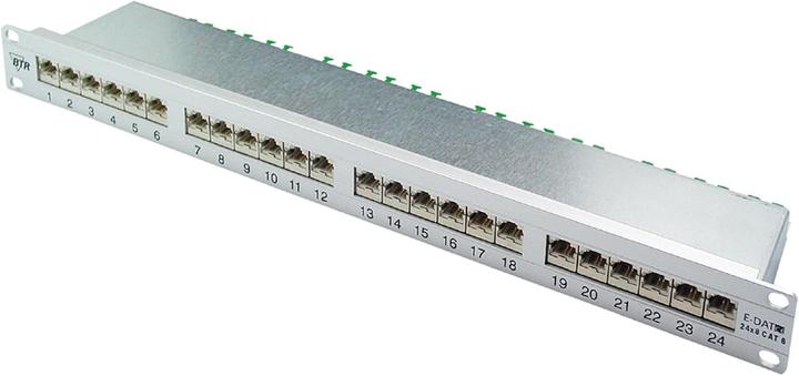 Produktbild Metz Connect BTR E-DAT Patchpanel 24x8(8) 1HE Cat.6 mit LSA-Anschlussklemmen alu eloxiert