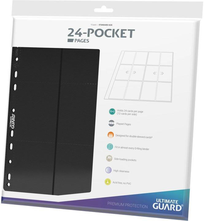 Produktbild Ultimate Guard Ordner-Einlagen 24-Pocket QuadRow Pages Schwarz 10 Stk