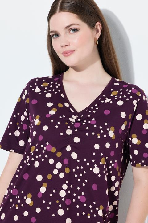Produktbild Ulla Popken Bigshirts, 2er-Pack, Punkte, Rundhals/V-Ausschnitt, Halbarm (42, 44)