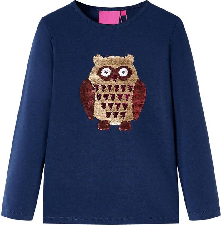 Produktbild vidaXL Kinder-Langarmshirt Marineblau 92,Material: 95 % Baumwolle