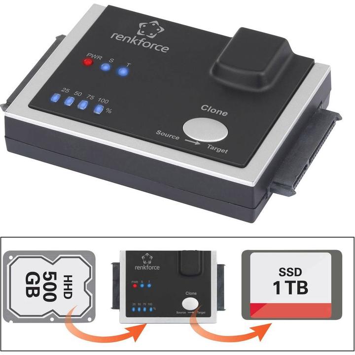 Actual product image Renkforce 1-fold hard disk copy station