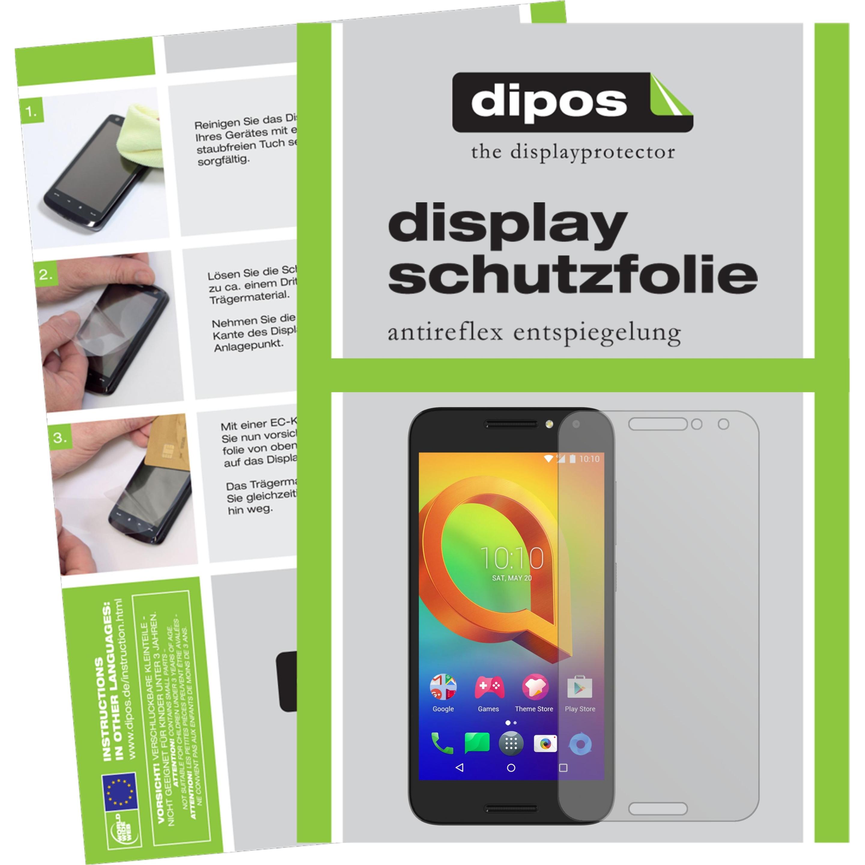 Dipos Displayschutzfolie Antireflex (2 Stück, Alcatel A3), Smartphone Schutzfolie, Transparent