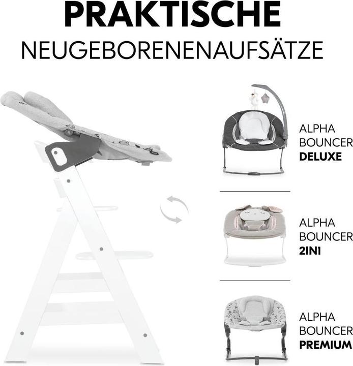 Actual product image Hauck Highchair Alpha Plus White in economy set - incl. seat cushion Highchairs (Highchair)