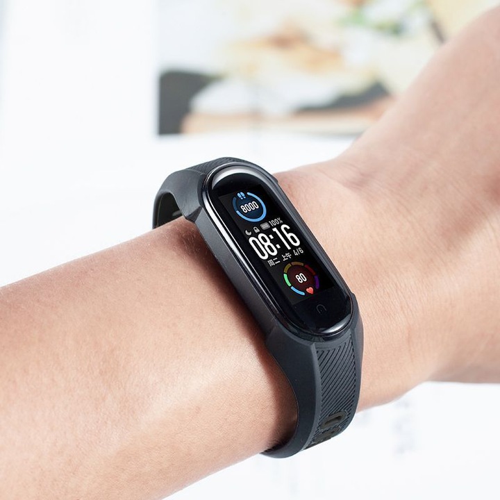 Immagine prodotto Tech-Protect Cinturino per Xiaomi Mi Smart Band 5/6/7/NFC - Nero (Gomma TPU, Xiaomi Mi Band 5)