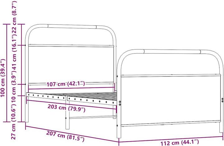 Image du produit vidaXL Bettgestell (107 x 203 cm)