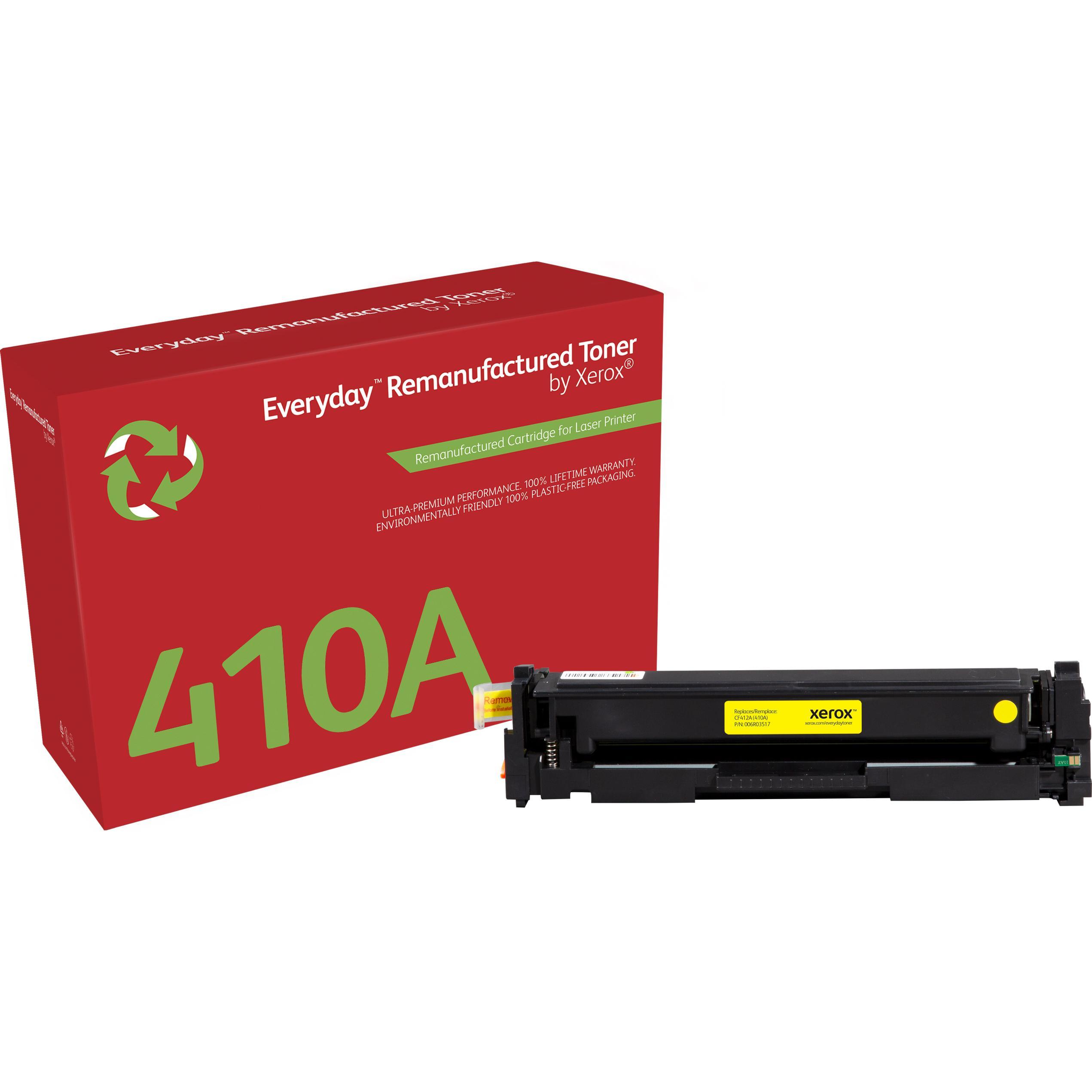 Xerox, Toner, Yellow toner cartridge. Equivalent to HP CF412A. Compatible with HP Color LaserJet Pro MFP (Y)