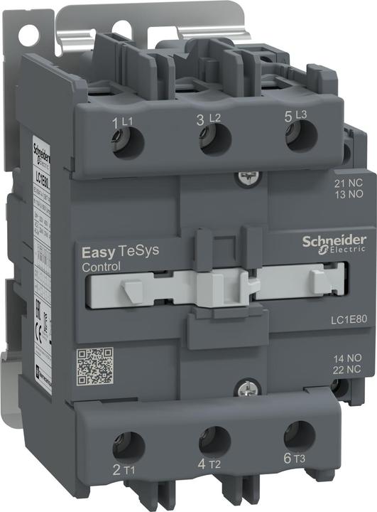 Produktbild Schneider Easy TeSys Leistungsschütz 3P 80A 1NO+1NC 230V AC 50/60Hz LC1E80P7