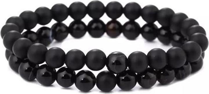 Produktbild Cbx Elastisches Perlen Armband Matt & Glanz Onyx