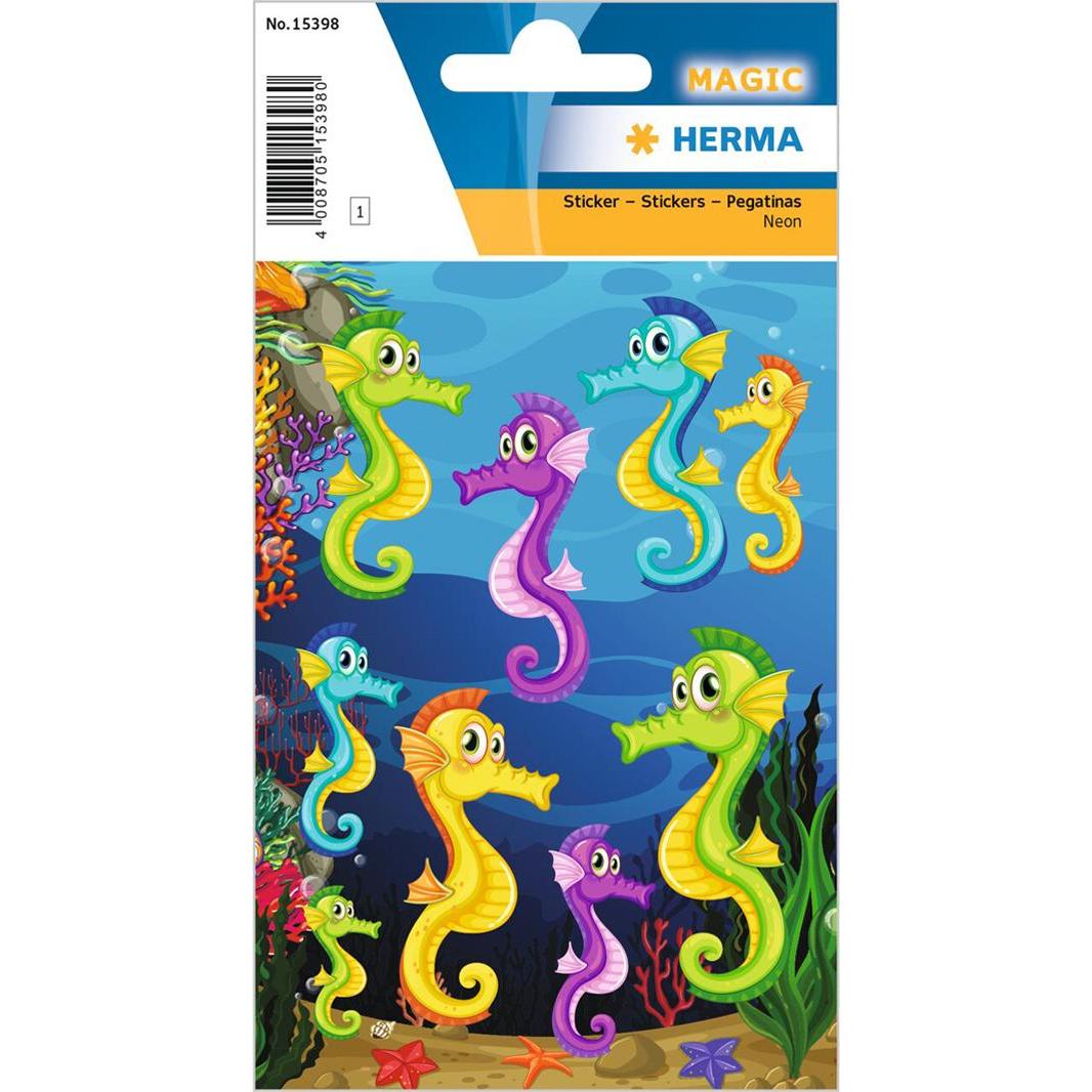 Herma, Sticker, Sticker MAGIC Seepferdchen, Neon