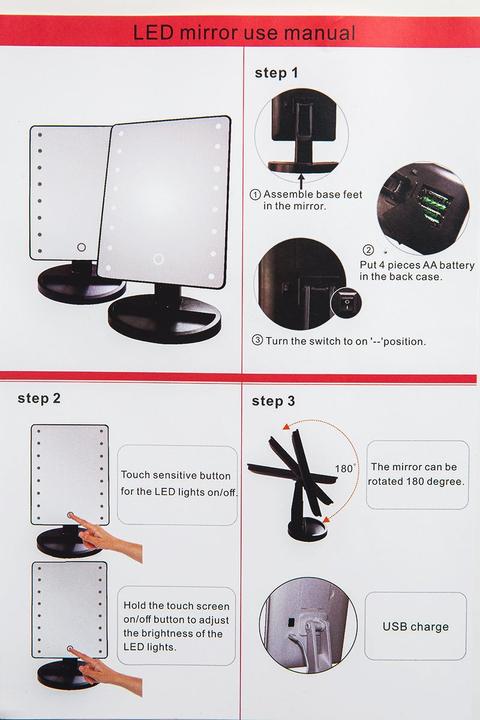 Actual product image Carl & Son MAKEUP mirror LED light #black 525 gr